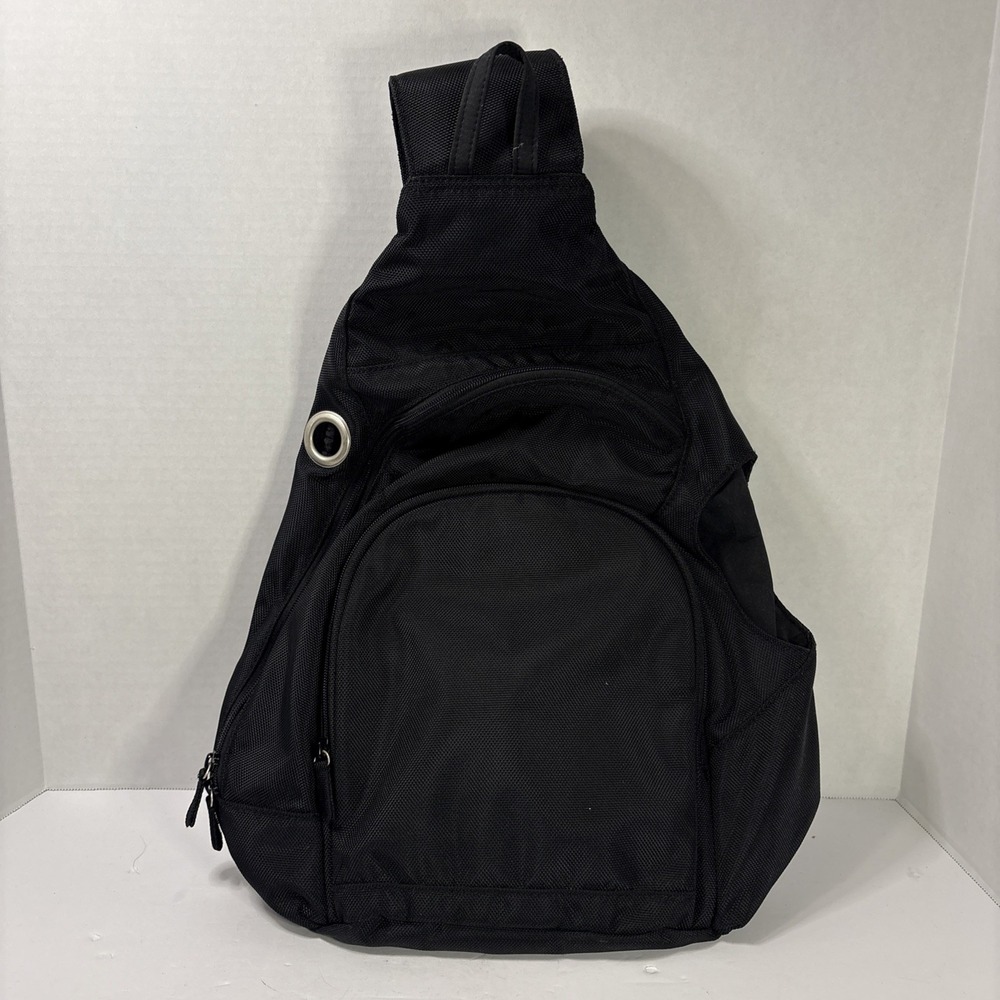 Pottery Barn Kids Ultimate Diaper Bag Black Sling Backpack Ergonomic Travel Bag